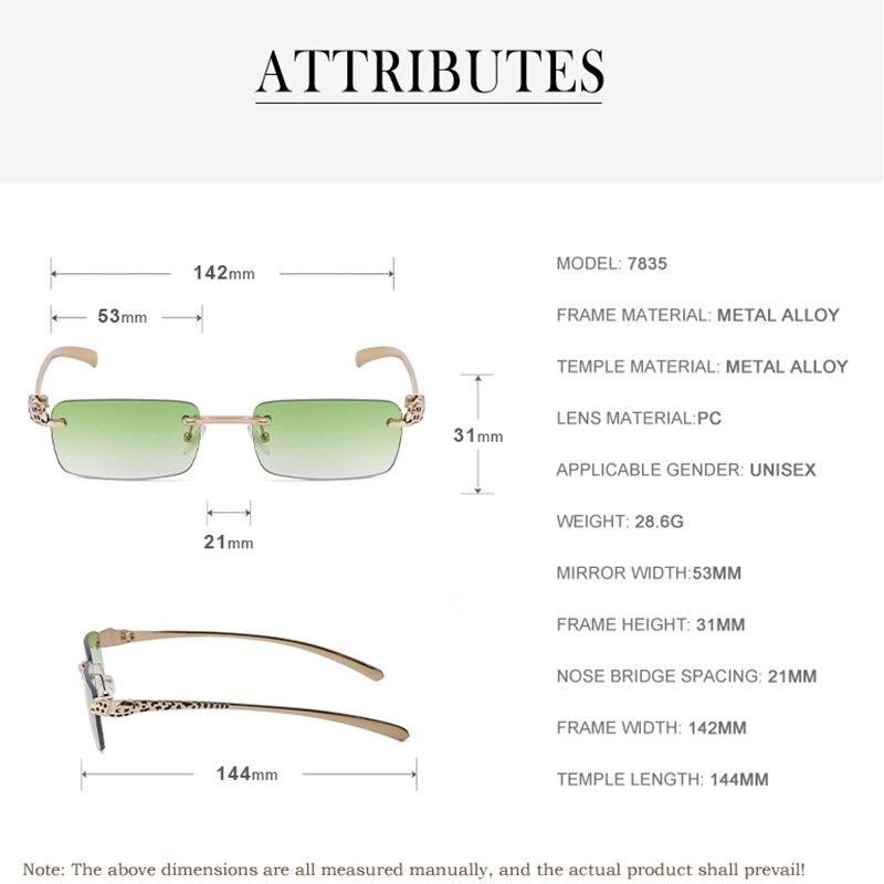 2021 Luxury Brand Rimless Rectangle Sunglasses For Men And Women-Unique and Classy