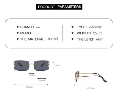 Vintage Rimless Metal Frame Outdoor Sunglasses For Men And Women-Unique and Classy