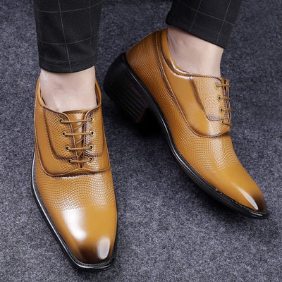 Classy Casual And Formal Business Wear Tan Lace-Up Shoes-Unique and Classy