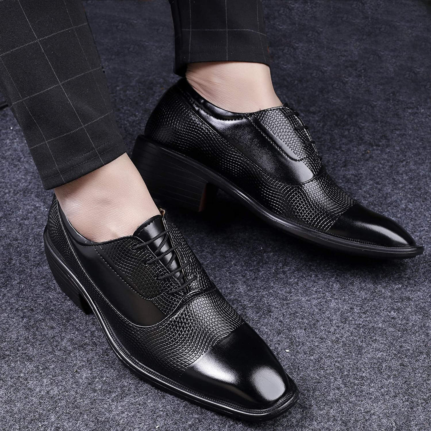 Classy Casual And Formal Business Wear Black Lace-Up Shoes-Unique and Classy