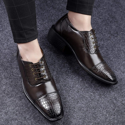 Stylish Brown Formal and Casual Wear Lace-Up Shoes With Height Increasing Heel-Unique and Classy