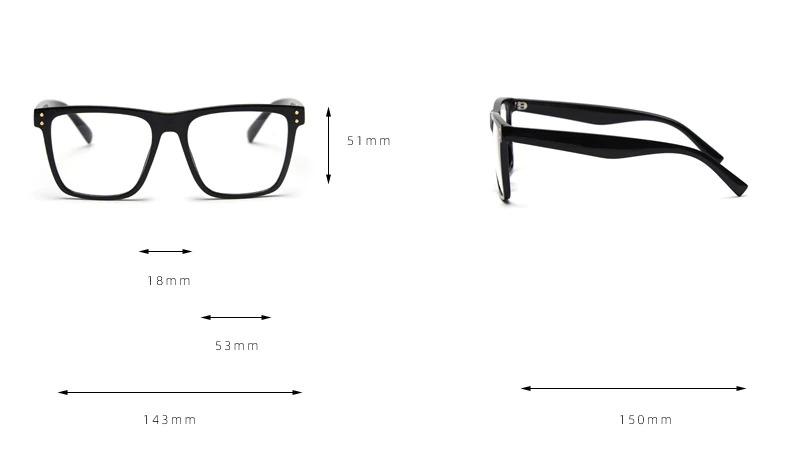 Square Blue Light Blocking Reading Prescription Transparent Glasses For Unisex