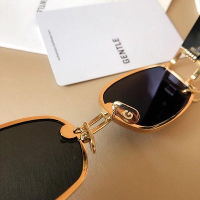 Brand Designer Vintage Metal Ring Decoration Small Rectangle Punk Sunglasses For Men And Women-Unique and Classy