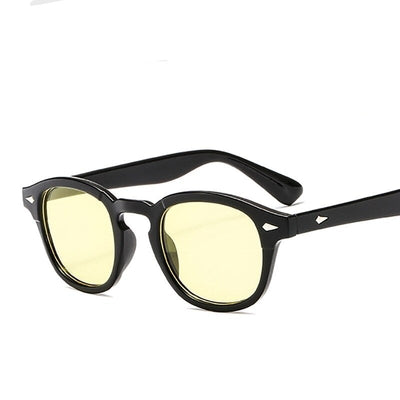 Fashion Johnny Depp Style Round Sunglasses With Clear Tinted Lens For Unisex-Unique and Classy