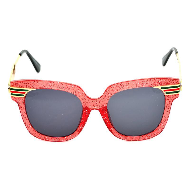 Rectangle Black And Red Gold Sunglasses For Men And Women-Unique and Classy