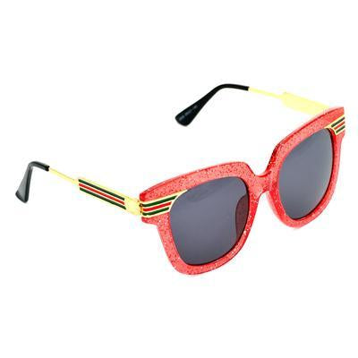 Rectangle Black And Red Gold Sunglasses For Men And Women-Unique and Classy