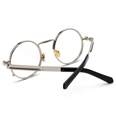 Buy Vintage fashion retro steampunk glasses round circle metal frame