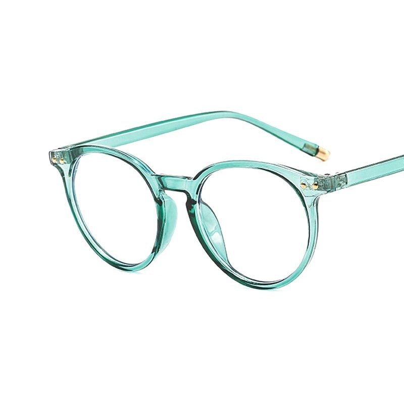 Simple Fashion Round Color Frame Vintage Clear Lens Men And Women