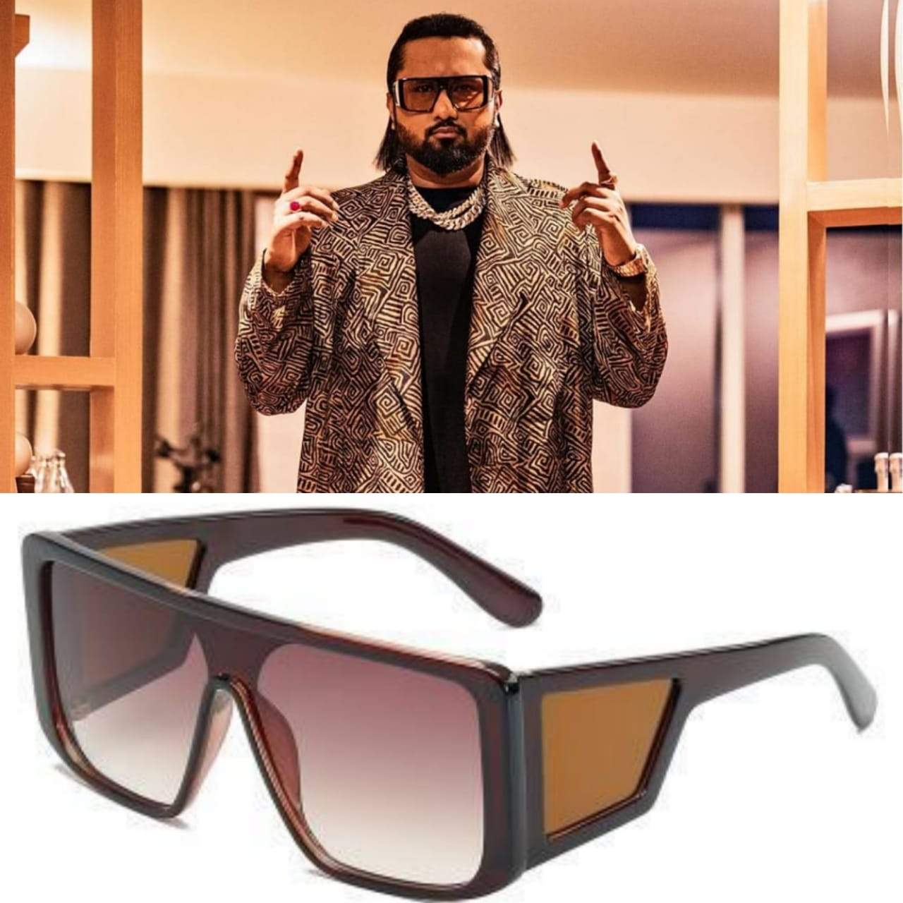 Honey Singh Square Sunglasses For Men And Women-Unique and Classy
