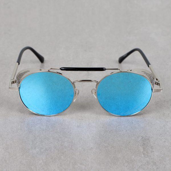Metal Side Cap Vintage Round Aqua Sunglasses For Men And Women-Unique and Classy