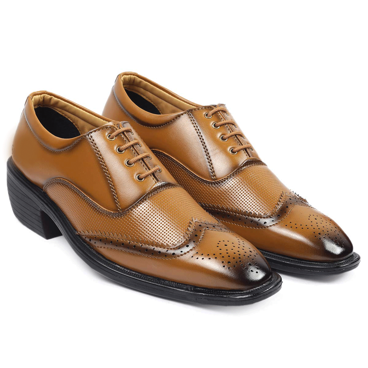 Height Increasing Tan Casual And Formal Lace-Up Shoes For Men-Unique and Classy