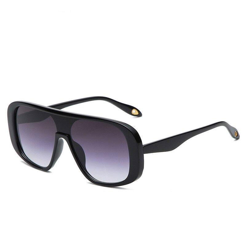 Designer UV400 Gradient Shades Flat Top Clear Big Frame Sunglasses For Men And Women-Unique and Classy