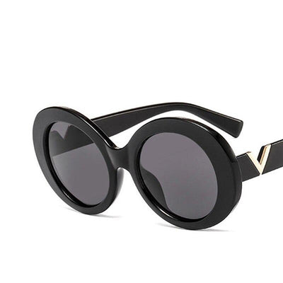 2020 New Vintage Luxury Metal Designer Brand Retro Oval Big Frame Sunglasses For Men And Women-Unique and Classy