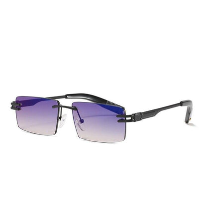 Trending Rectangle Black Blue Shades Brand Designer Fashion Small Square Sunglasses For Female Male -Unique and Classy