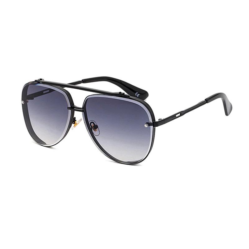 Brand Designer Fahion Gradient Retro Double Bridges Pilot Sunglasses For Men And Women-SuglassesCraft