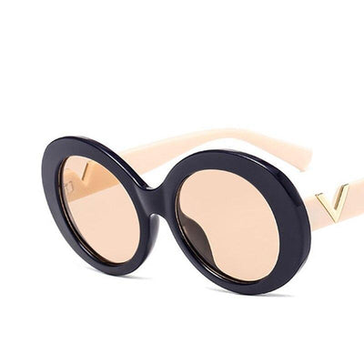 2020 New Vintage Luxury Metal Designer Brand Retro Oval Big Frame Sunglasses For Men And Women-Unique and Classy