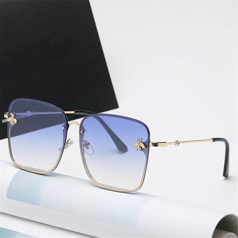 Square Alloy Gradient Crystal Sunglasses For Unisex-Unique and Classy