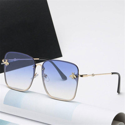 Square Alloy Gradient Crystal Sunglasses For Unisex-Unique and Classy
