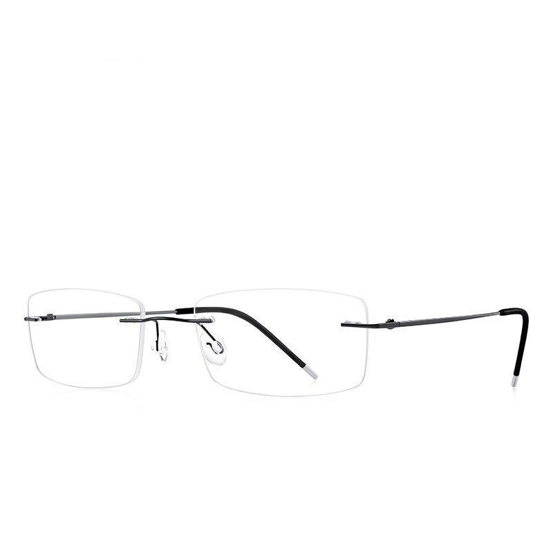 Titanium Alloy Rimless Glasses Frame Male Square Ultralight Man Frameless