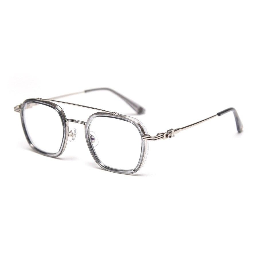 Retro Luxury Blue Block Computer Metal Fashion Eyeglasses Spectacle Frame For Men And Women