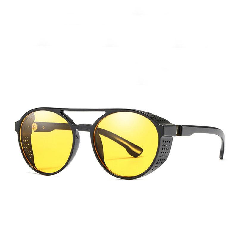 Trendy Vintage Steampunk Brand Retro Fashion Designer Goggles Round Flip Frame Sunglasses For Men And Women-Unique and Classy