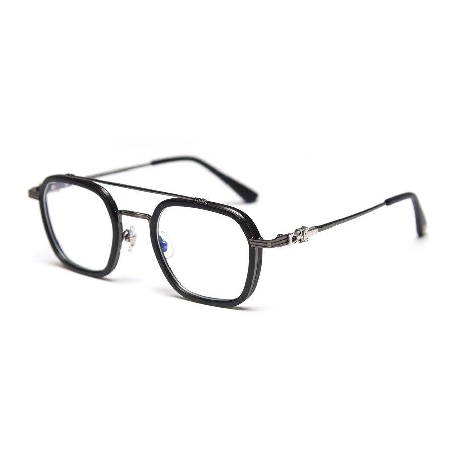 Retro Luxury Blue Block Computer Metal Fashion Eyeglasses Spectacle Frame For Men And Women