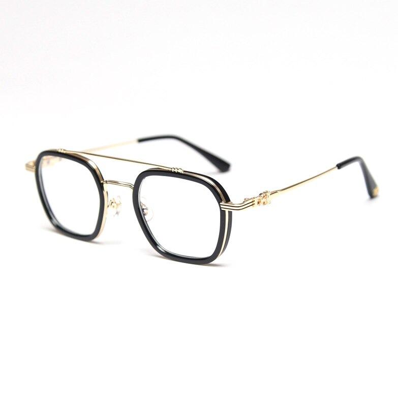 Retro Luxury Blue Block Computer Metal Fashion Eyeglasses Spectacle Frame For Men And Women