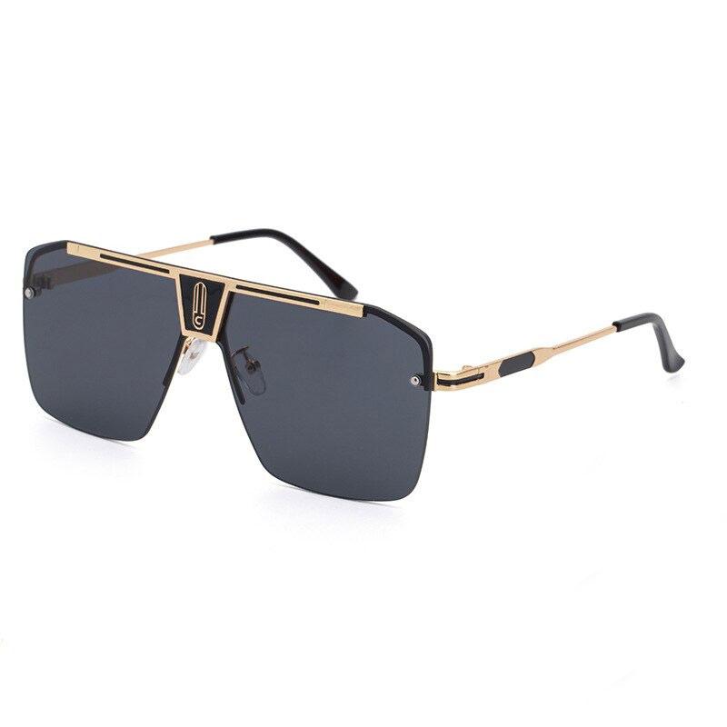 2021 Rimless Trendy Big Square Frame Designer Sunglasses For Unisex-Unique and Classy