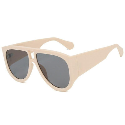 Trend Brand Flat Top Luxury Oversized Black Big Frame Pilot Sunglasses For Men And Women-Unique and Classy