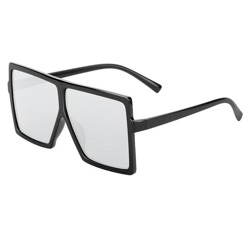 2021 NEW Fashion Square Luxury Brand Big Black Mirror Sunglasses For Men And Women-Unique and Classy