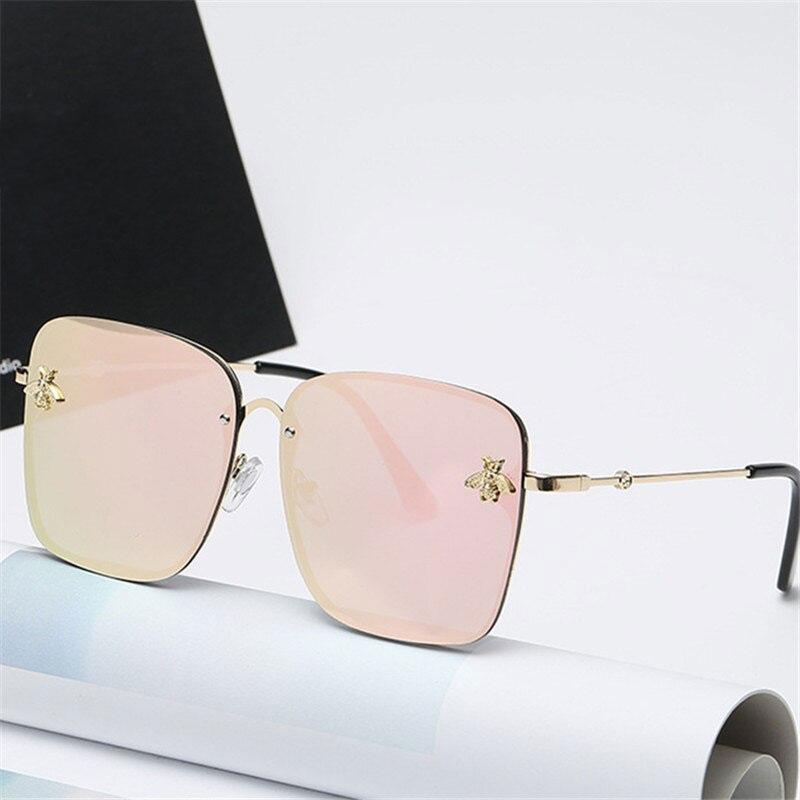 Square Alloy Gradient Crystal Sunglasses For Unisex-Unique and Classy