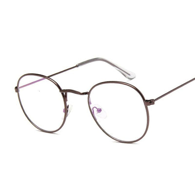 Classic Vintage Retro Designer Anti Blue Rays Brand Transparent Round Eyeglasses Spectacle Frame For Men And Women