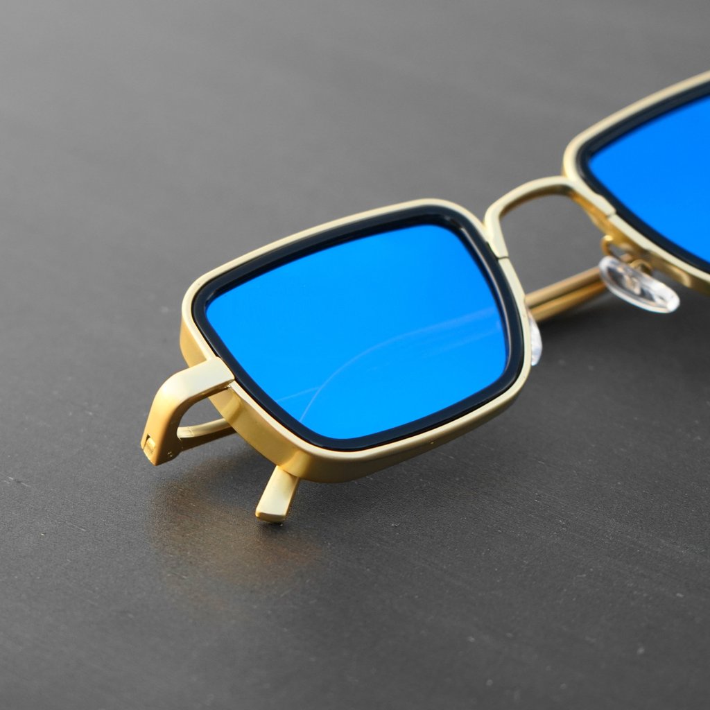 Retro Square Gold Blue Sunglasses For Men And Women-Unique and Classy