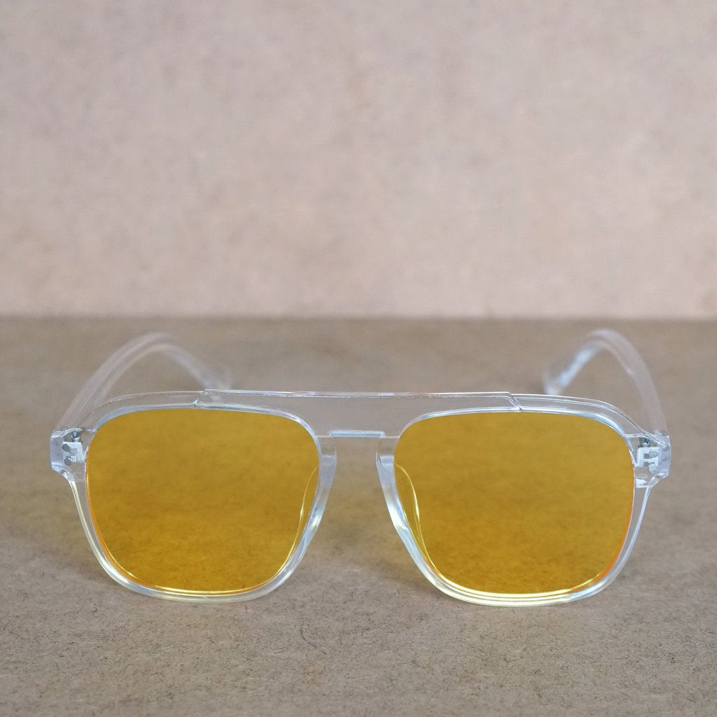 Stylish Square Winter Transparent Yellow Sunglasses For Men And Women-Unique and Classy