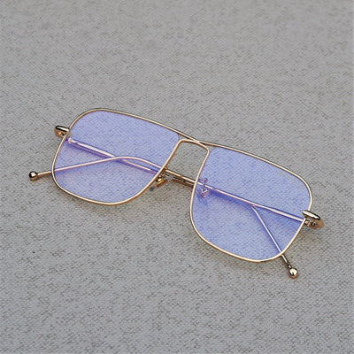 Classic Square Gold Clear Sunglasses For Men And Women-Unique and Classy