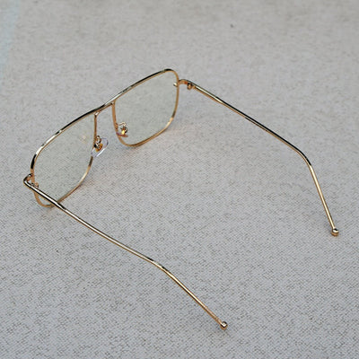 Classic Square Gold Clear Sunglasses For Men And Women-Unique and Classy