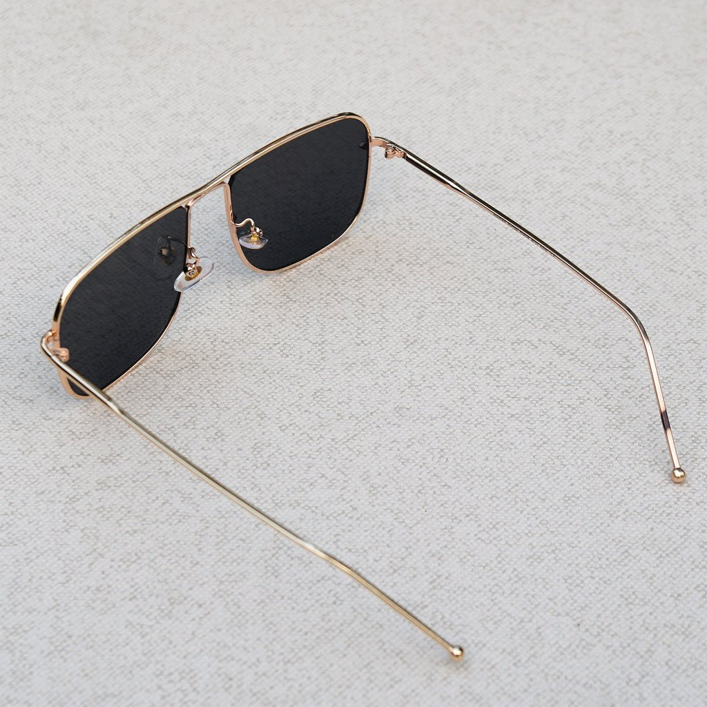 Classic Square Gold Black Sunglasses For Men And Women-Unique and Classy