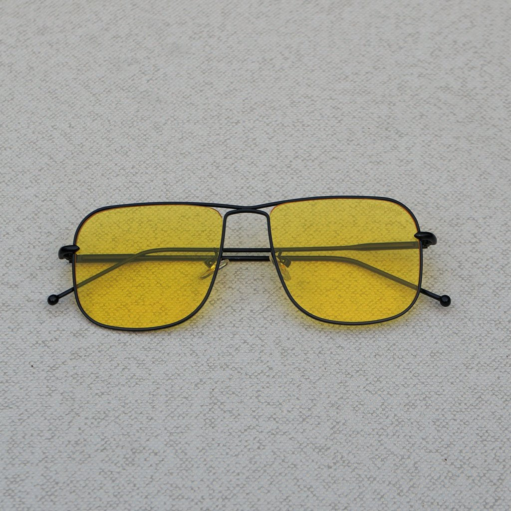 Classic Square Black Yellow Sunglasses For Men And Women-Unique and Classy