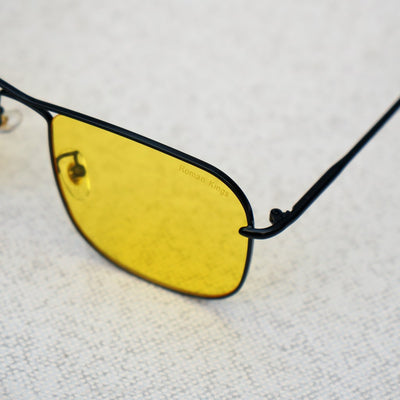 Classic Square Black Yellow Sunglasses For Men And Women-Unique and Classy