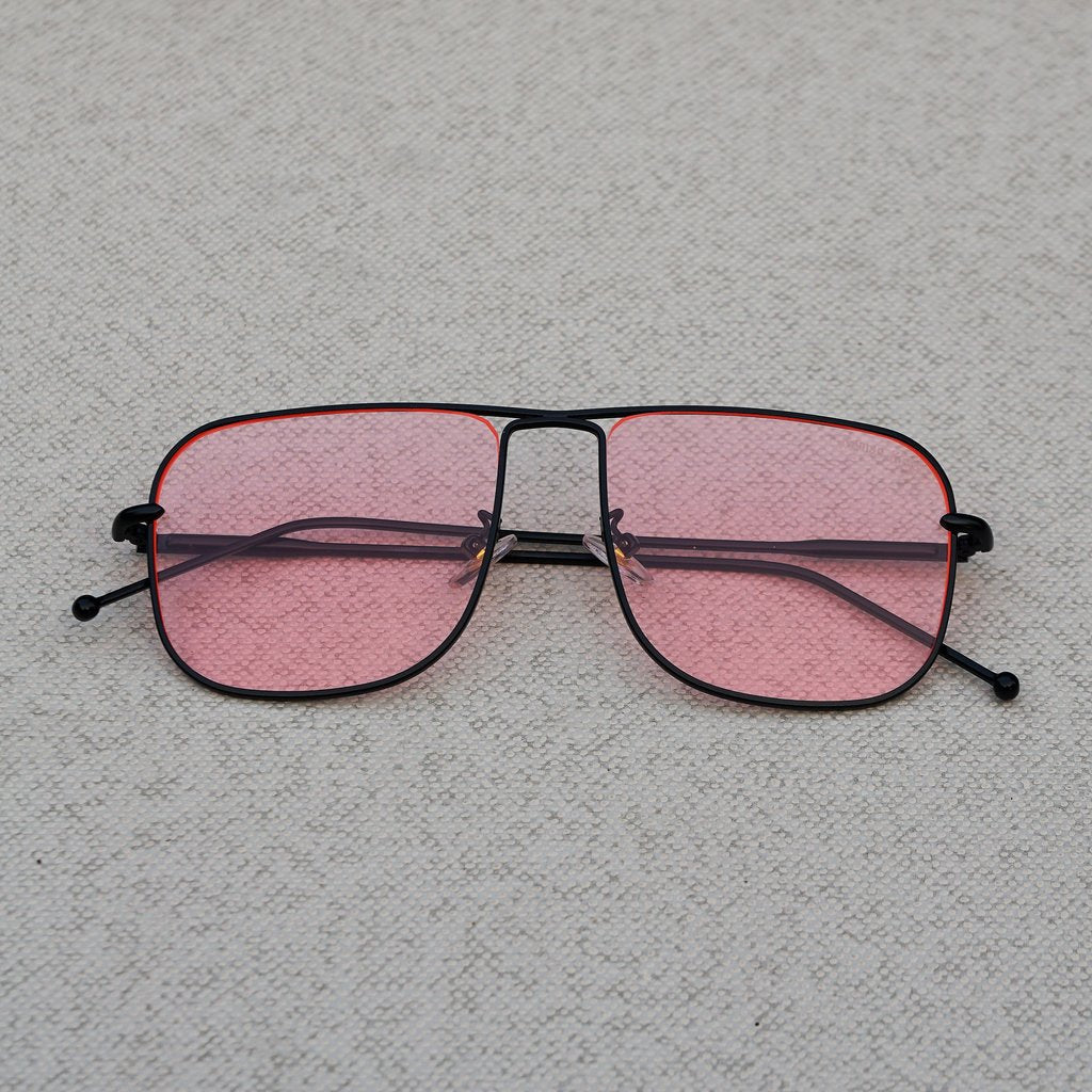 Classic Square Black Pink Sunglasses For Men And Women-Unique and Classy