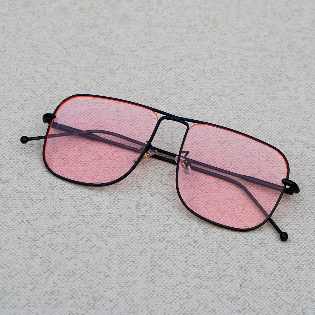 Classic Square Black Pink Sunglasses For Men And Women-Unique and Classy