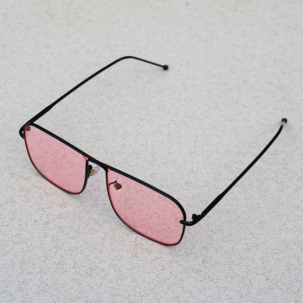 Classic Square Black Pink Sunglasses For Men And Women-Unique and Classy