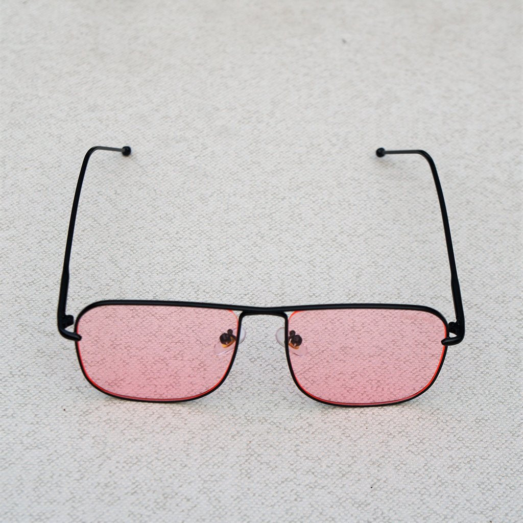 Classic Square Black Pink Sunglasses For Men And Women-Unique and Classy