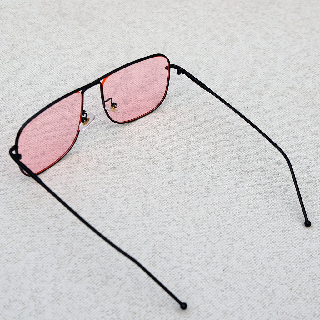 Classic Square Black Pink Sunglasses For Men And Women-Unique and Classy