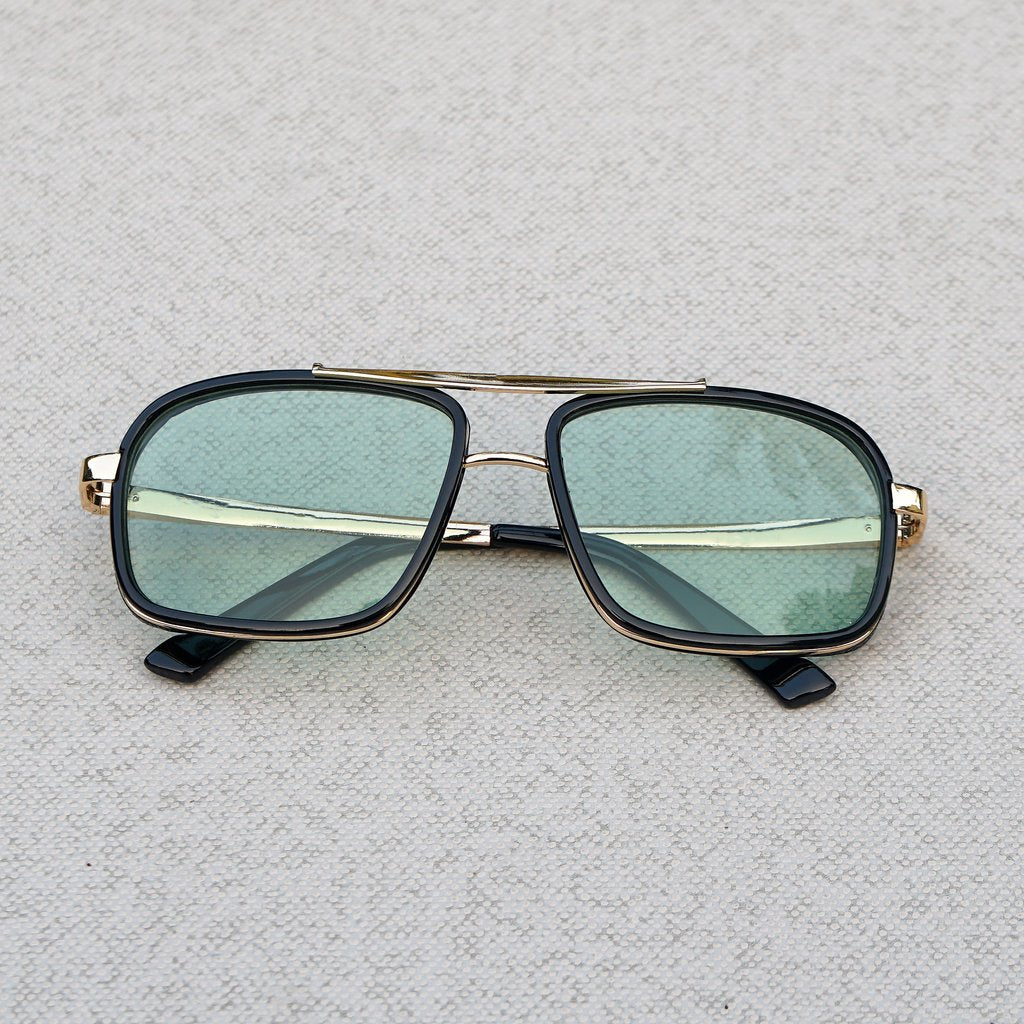2020 Square Edition Gold Green Sunglasses For Men And Women-Unique and Classy