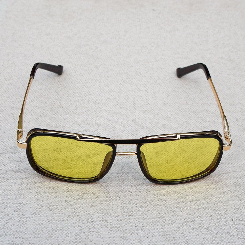 2020 Square Edition Gold Yellow Sunglasses For Men And Women-Unique and Classy
