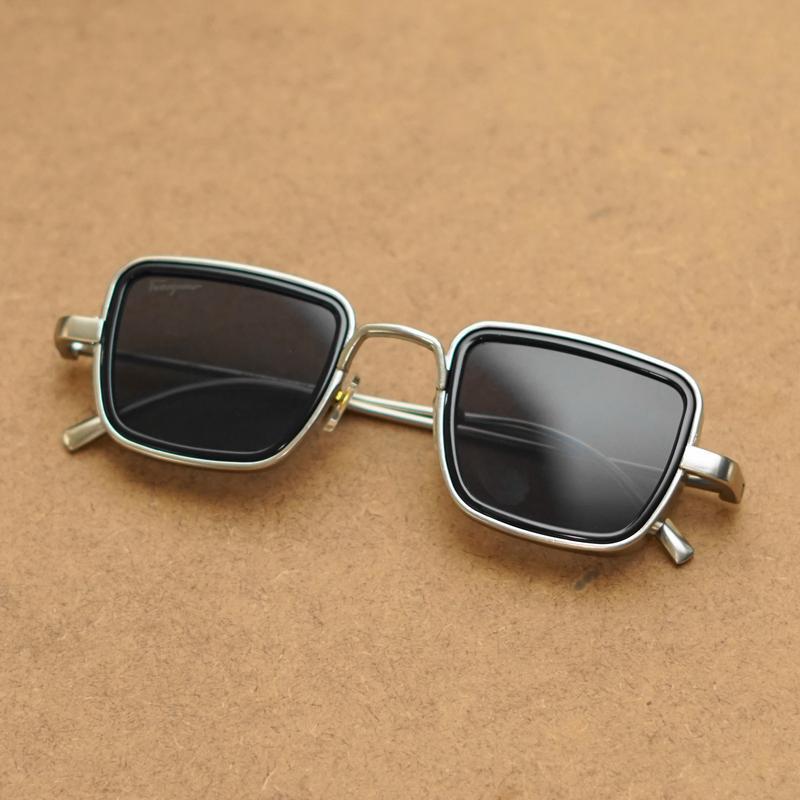 Stylish Square Black And Silver Retro Sunglasses For Men And Women-Unique and Classy