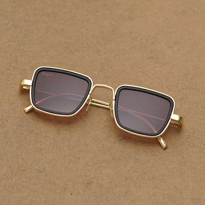 Brown and Gold Retro Square Sunglasses For Men And Women-Unique and Classy