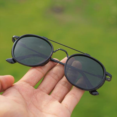 Green And Black S4612 Metal Frame Polarized Round Sunglasses For Men And Women-Unique and Classy