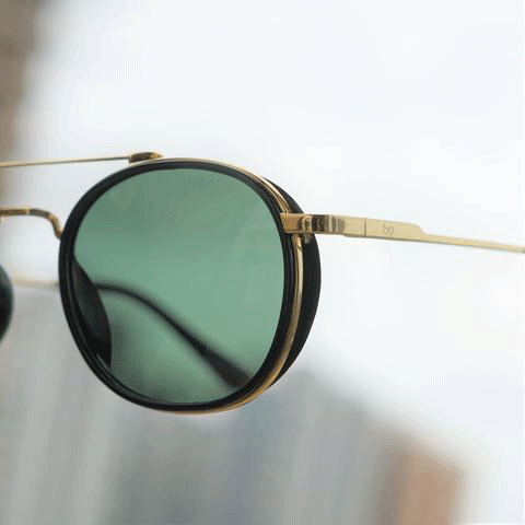 Black And Gold S4612 Metal Frame Polarized Round Sunglasses For Men And Women-Unique and Classy